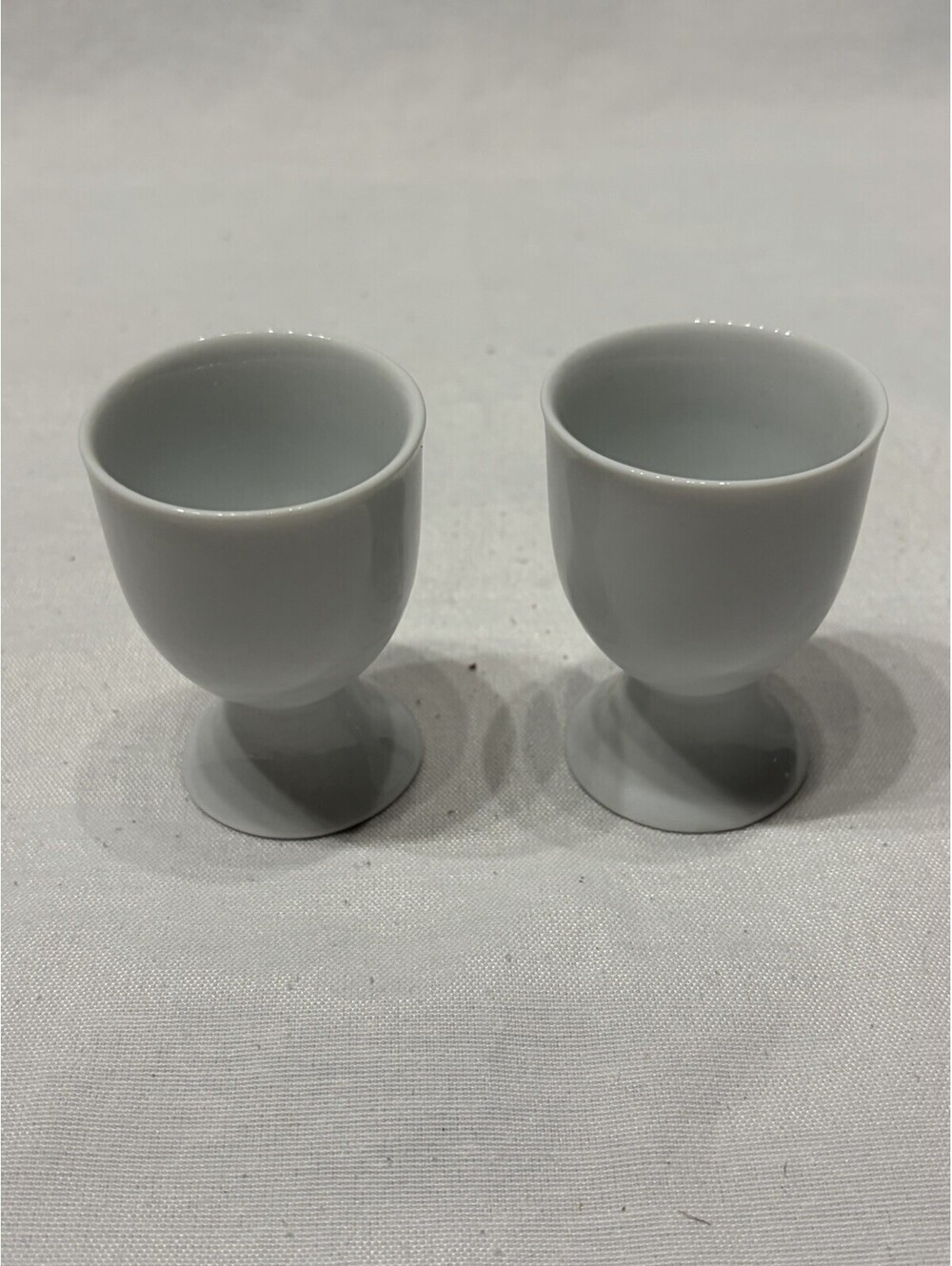 Porcelain Ceramic Egg Cups White Soft Boiled Egg Holder - Set of 2